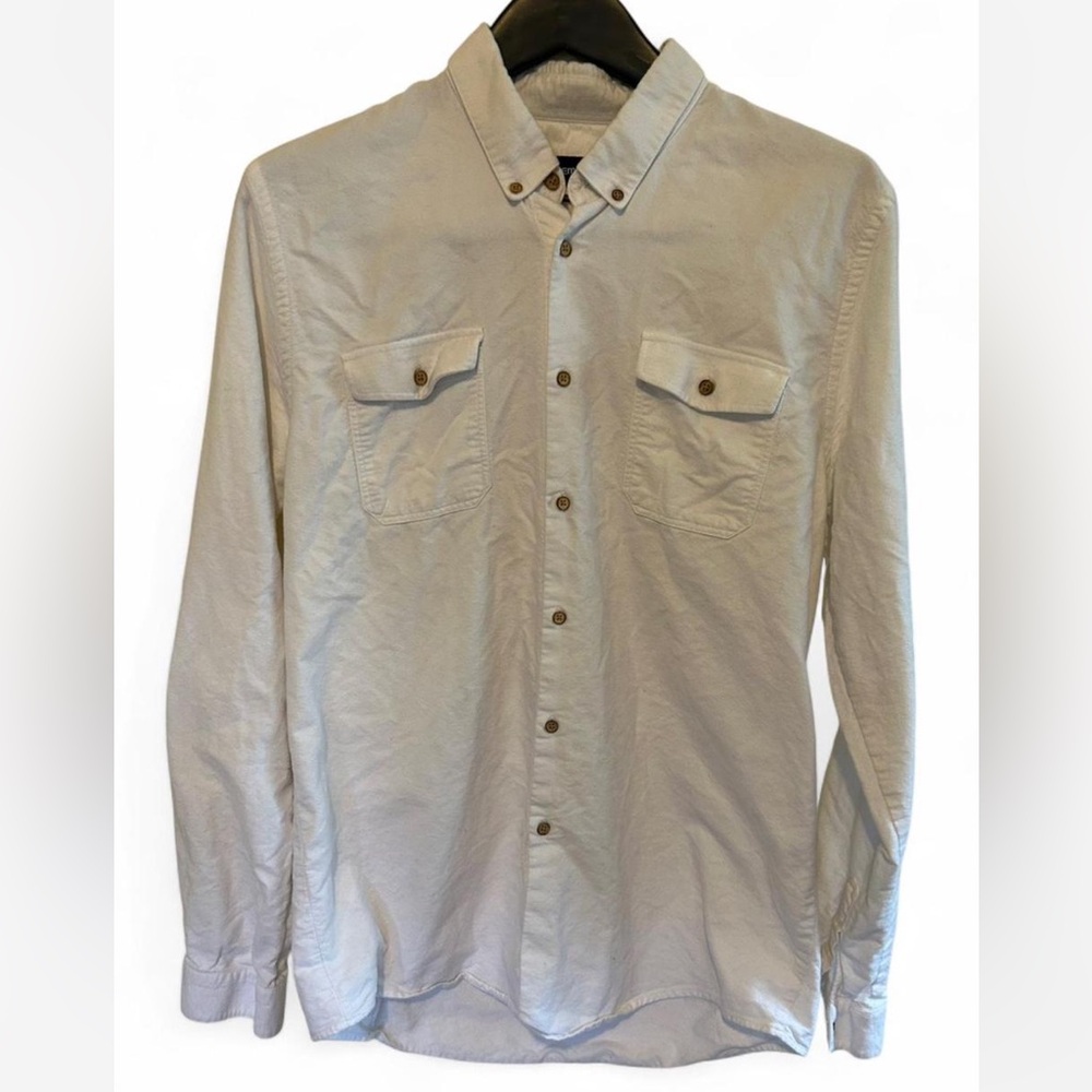 Emro Men's Classic Cream Button Down Shirt